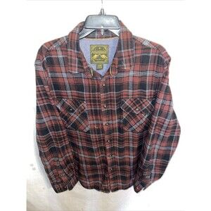 Anchorage Expedition Men’s Flannel Shirt Size XL Burgundy Plaid Comfort Cozy